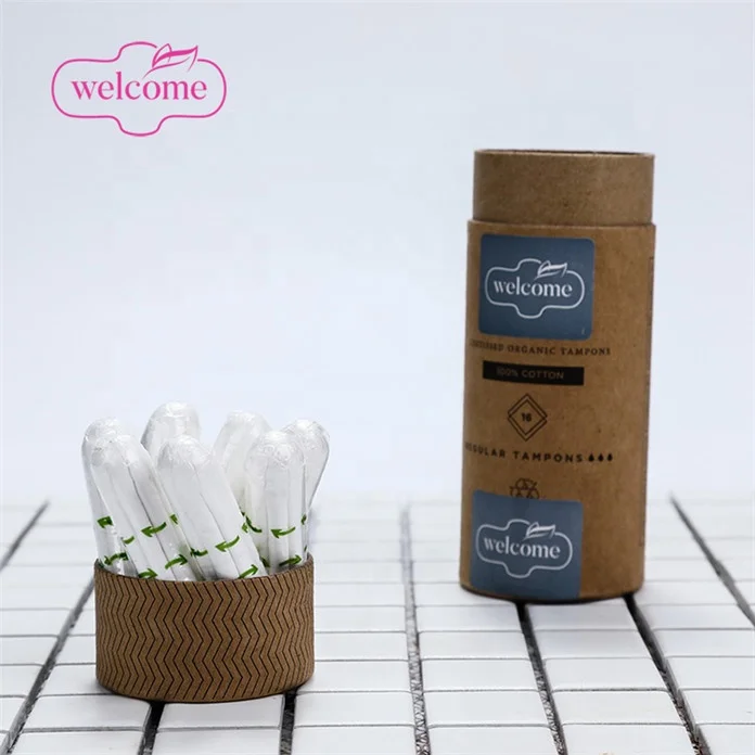 

Vaginal Used Tampons for Sale Cylinder Packaging All Natural Biodegradable Tampon De Nettoyag De Sol