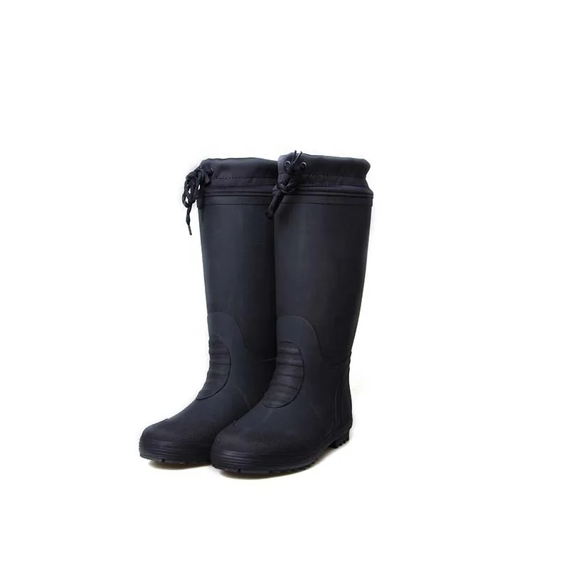 

3539 New Arrival Winter Rubber Rain Boots Snow Boots Men Warm Natural Rubber Rain Boots, Black