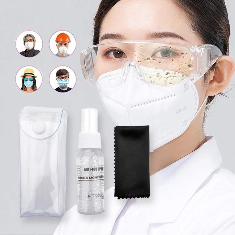 

Anti-mist Spray Antivaho Eyeglasses Anti Fog Spray Set, Antifog Spray Liquid with Microfiber Lens Cloth