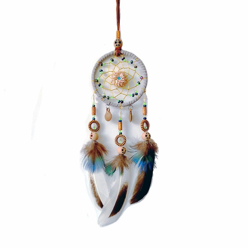 

Fashion Dream Catcher Wall Decor Net Bohemian Style Handmade Feather Pendant Hanging Ornaments Macrame Wall Hanging