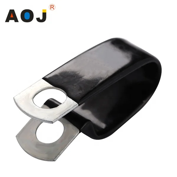 
stainless steel fixing pipe P tube rubber coated clamping clip 