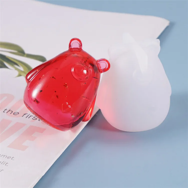 

Y1246 3D bear shaped silicone resin molds for DIY, White