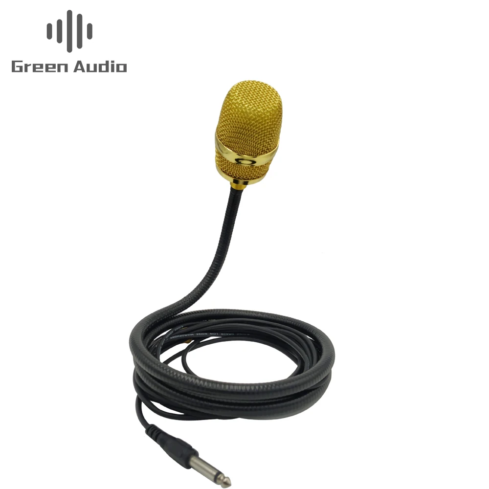 

GAM-11 Professional 6.35mm Plug Neck Collar Hanging Microphone for Mic Musical Instrument 50Hz-18kHz, Black/gold