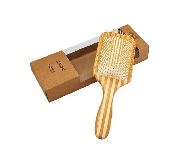 

wholesale Custom logo air cushion massage bamboo wooden hair brush hair non bristle scalp massage comb hairbrush, Customized color