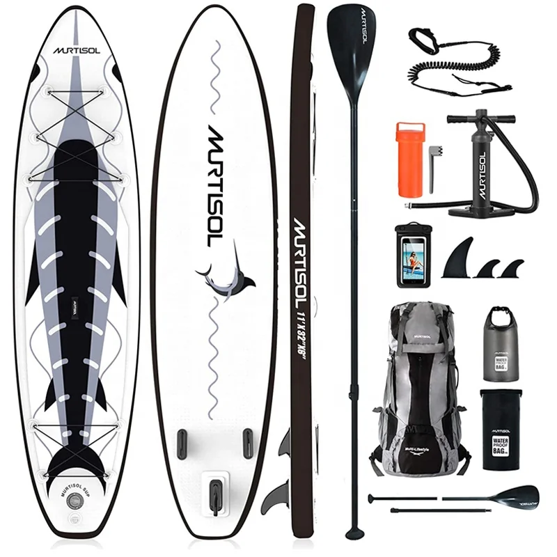 

Board Surfboard Factories High Equipped Isup Quality Paddle Fishing For Sale Dropstitch Inflatable Sup Stand Up Paddleboards, Black