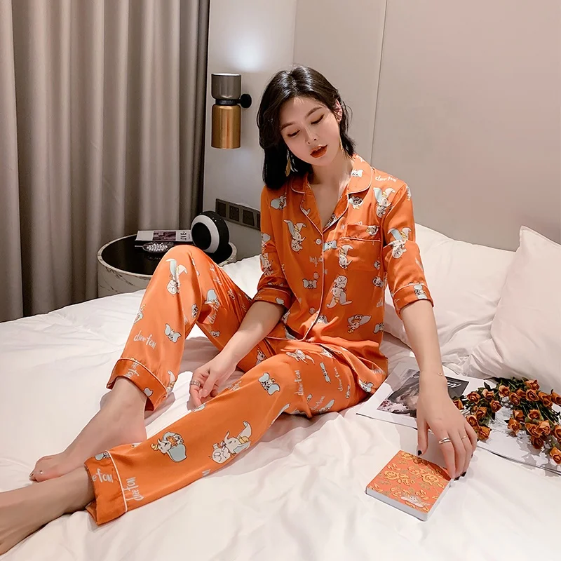 

new arrival silk slip mother and daughter cartoon rabbit elephant women's nightgown sleepwear for kids 2yrs, Photo colors