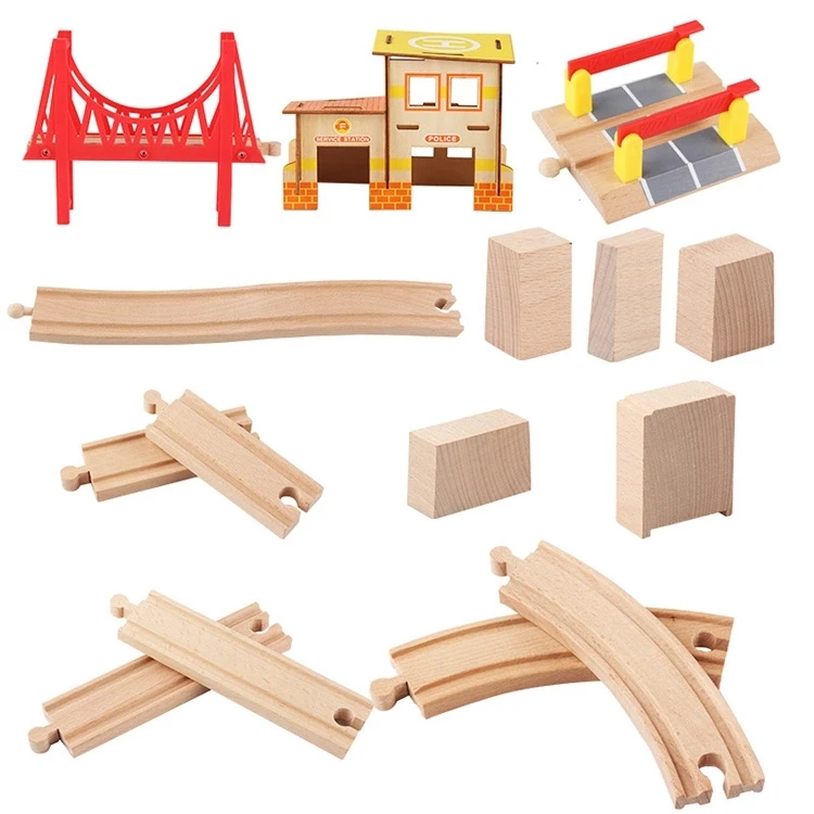 Customized Blocks Track Educational Toy Wood Diy Traffic Train Sets ...