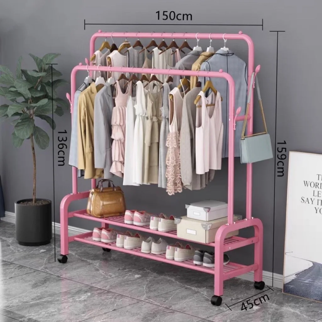 

Hot sale good quality luxury metal coat clothes hanger rack stand space saving