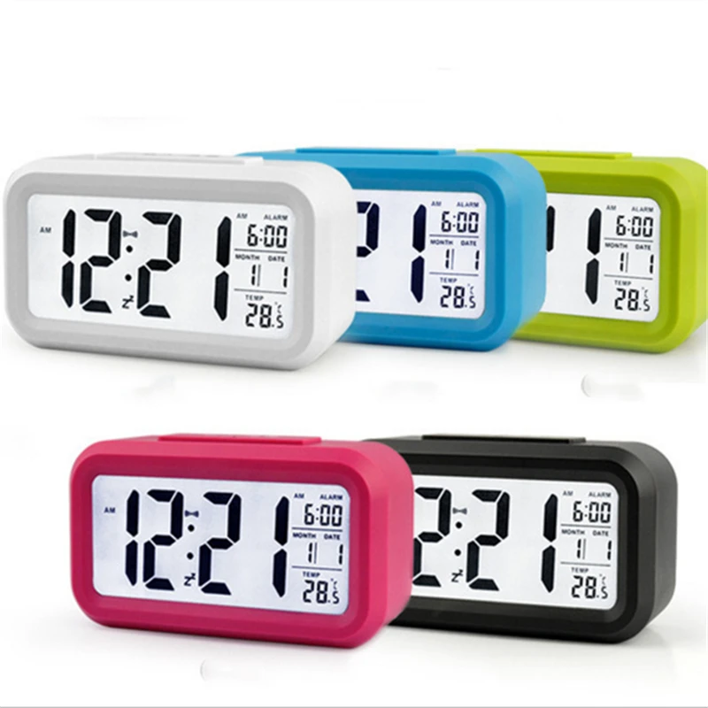 

Time and Temperature Digital Table Snooze Wake Up Kids Alarm Night Light for Children Desk Clock