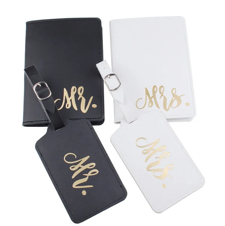 

Wholesale Black White Mr & Mrs Passport Holders Passport Covers and Luggage Tags Set