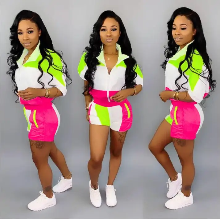 

Wholesale Women's Casual 2 Piece Short Sets Summer Clothing Top And Shorts Women Clothing