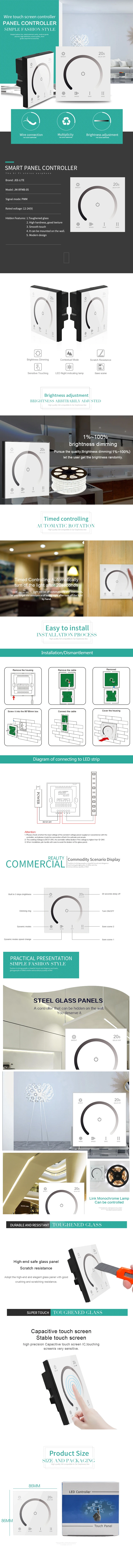 na parede única cor painel de toque led dimmer controlador