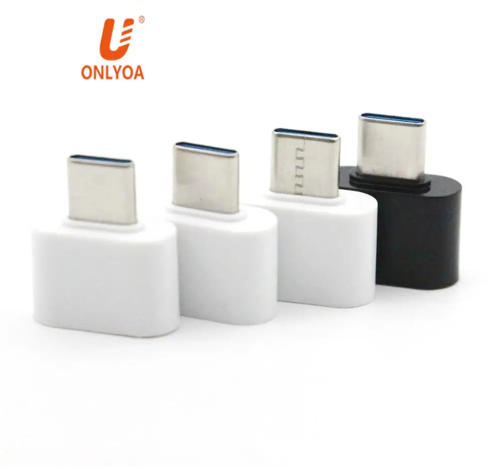 

Onlyoa Type C Male Connector to Otg Usb 3.0 Female Metal Converter OTG Phone Adapter, Black white