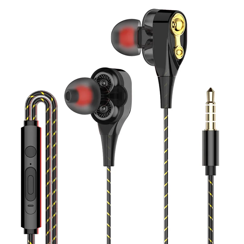 

Universal Subwoofer Headphones Dual Speakers Dual Dynamics In-ear Sport Earphones