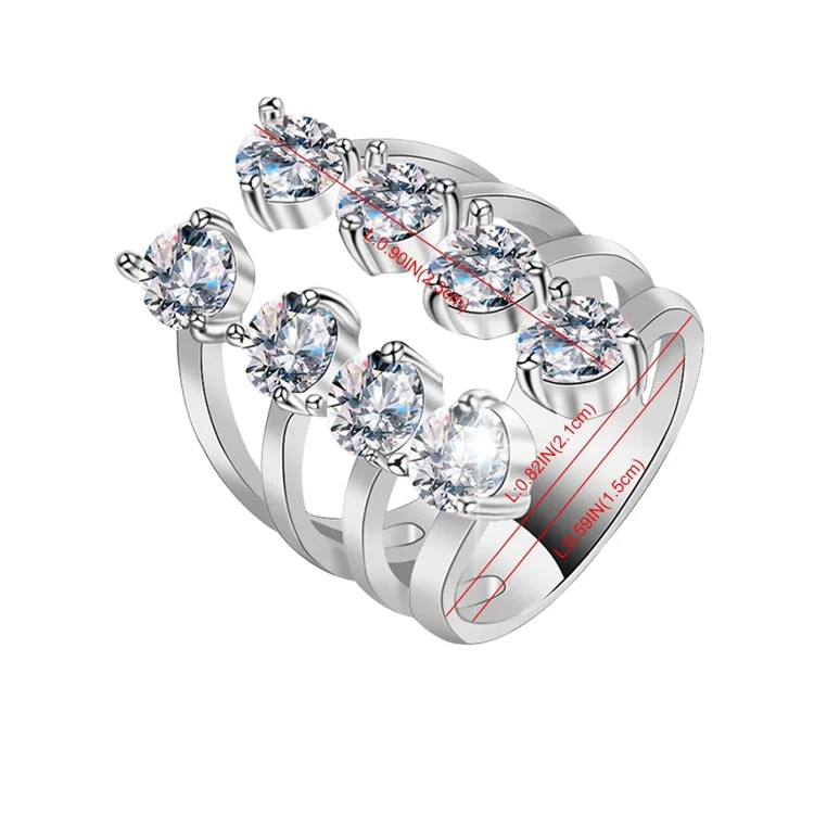 

Factory direct wholesale hot sale high quality women zircon copper rings jewelry women