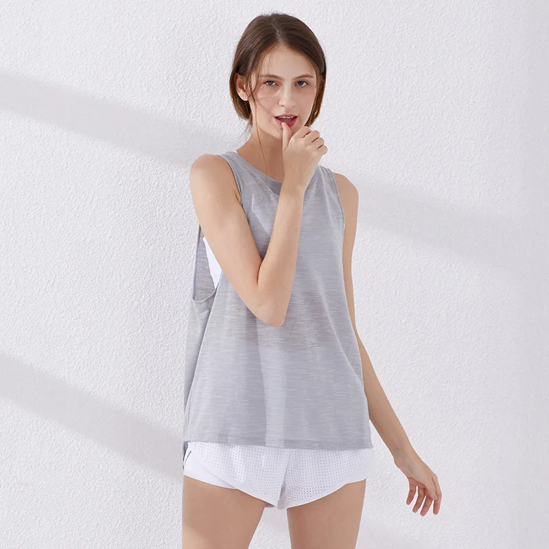 

Yoga clothing vest women beauty back quick drying training vest loose women running top
