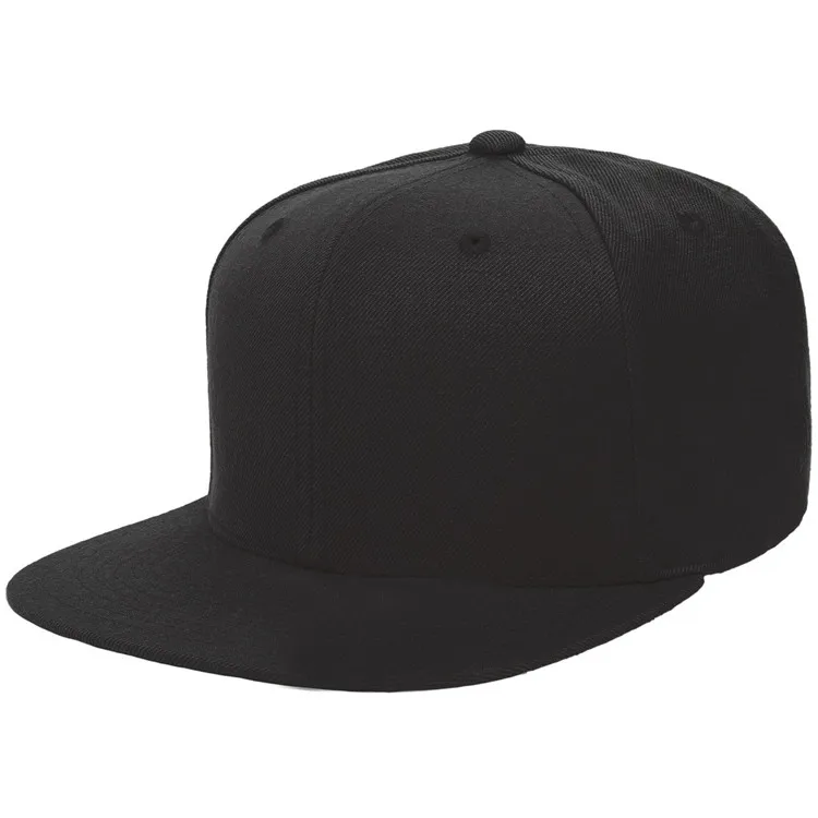 Custom 3d Embroidery Plain Blank Black Classic Snapback Cap Buy
