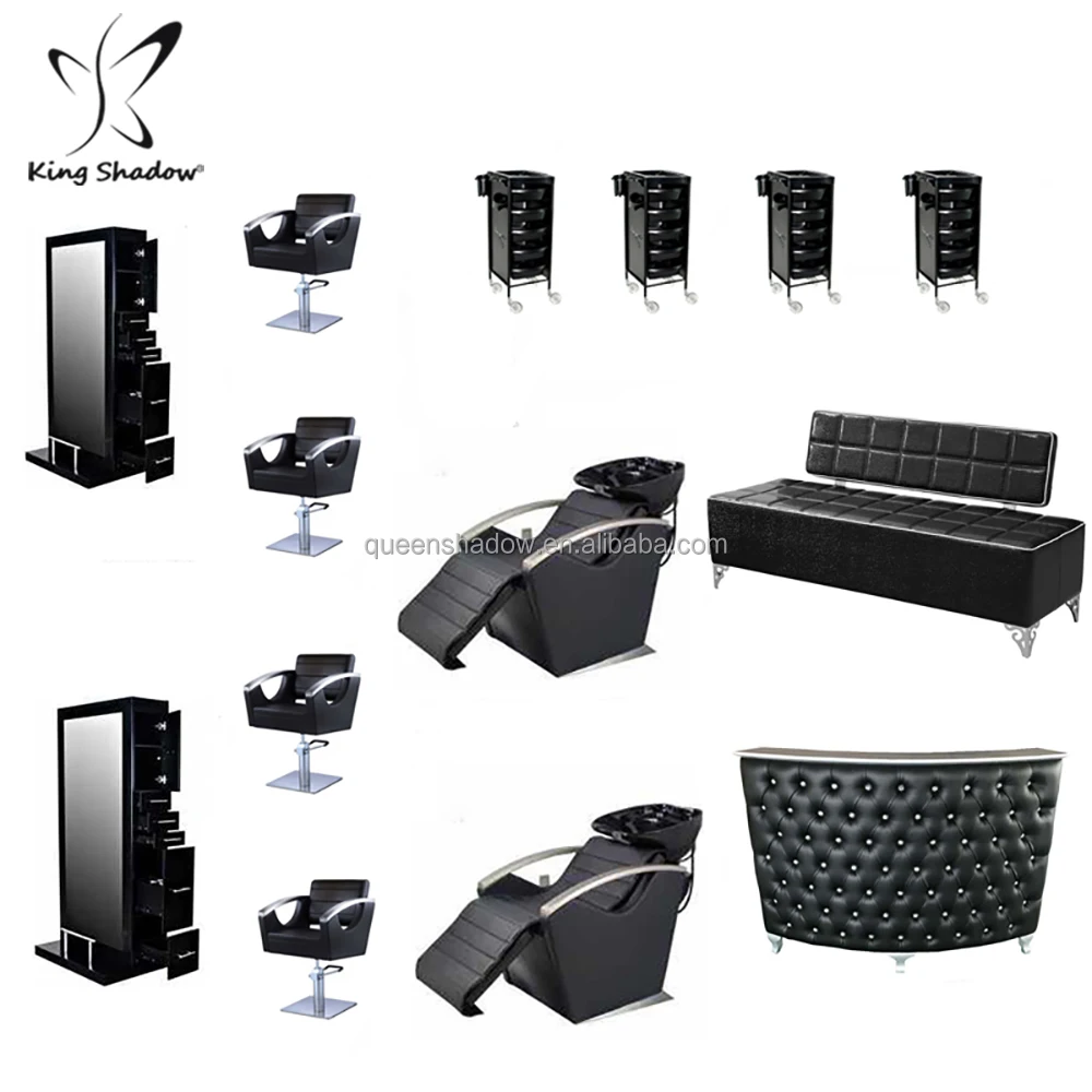 

Kingshadow mirrored furniture wholesale vanity mirror set salon mirror station barber stations can add smart tv