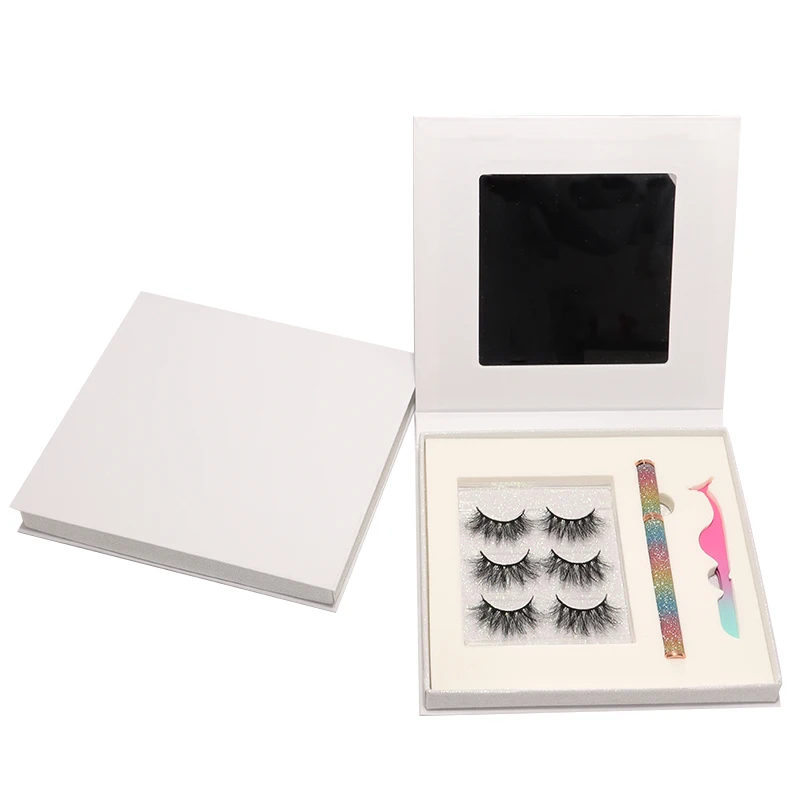 

Wispy Fluffy Mink Eyelashes 3d Faux Mink Eyelashes Custom Box Free Logo Design Eyelash Wholesale Magnetic Boxes, Black