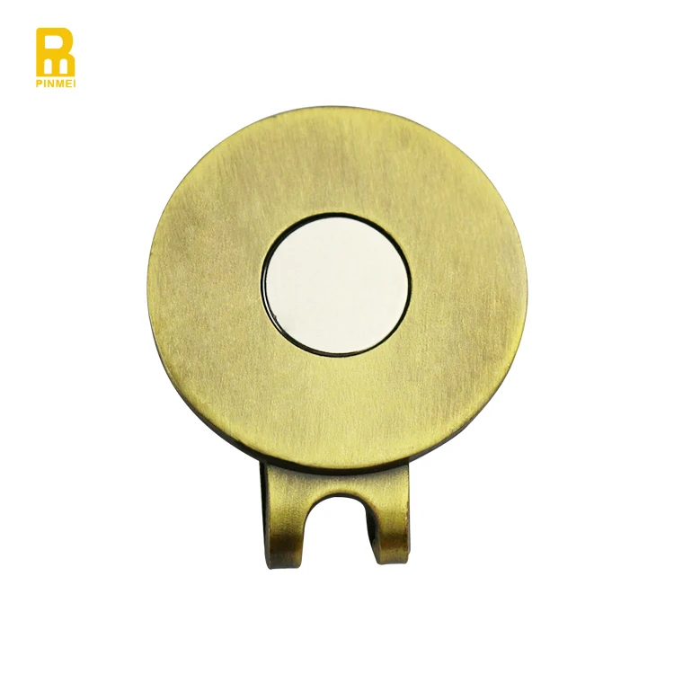 

Golf Accessories Custom Magnetic Golf Hat Clips Blank Antique Brass Golf Cap Clips