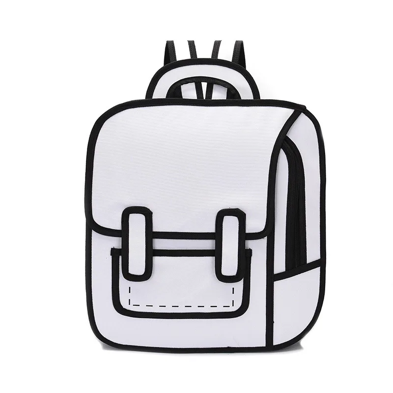 

2020 New Fashion Unisex backpack 2D drawing back packs women cartoon comics bag 3D schoolbag college travel bags for girls