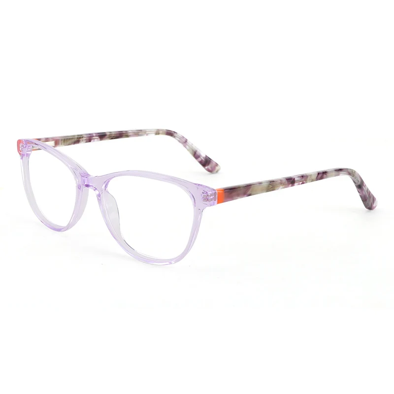 

Professional Design Team Fashion Anti Blue Light Prescription Purple Retro Clear Custom Transparent Acetate Glasses Frame