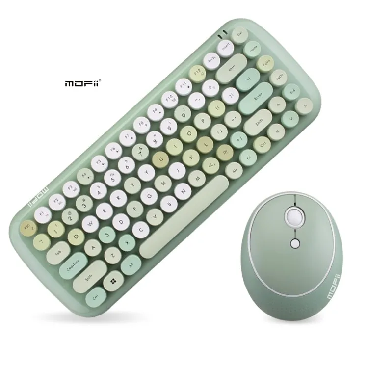 

New Hot Selling Original Mofii CADNY Pink Girl Heart Mini Mixed Color Wireless Keyboard Mouse Set