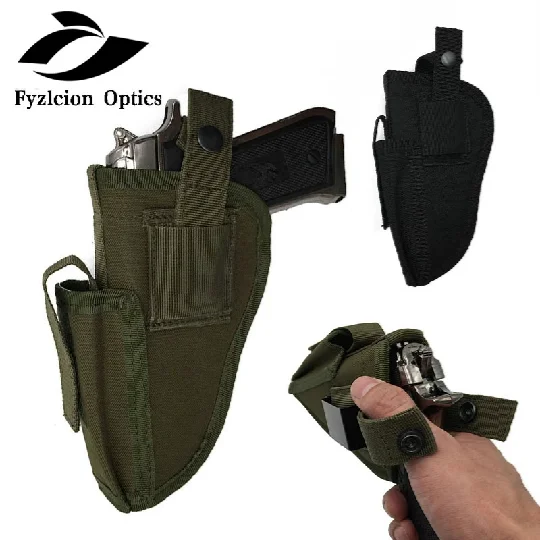 

Tactical Belt Holster Right Left Interchangeable Tactical Pistol Hand Gun Holster with Magazine Slot Holder, Army green,black,tan