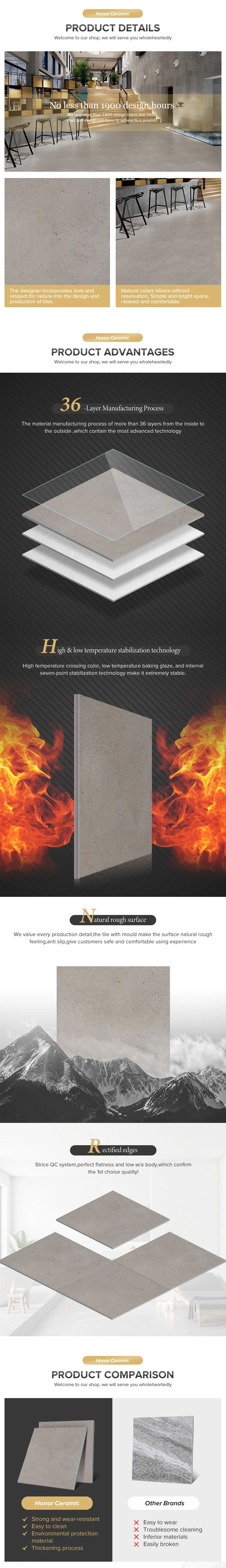 60x60 porcelain floor tile non slip rough surface floor ceramic tile