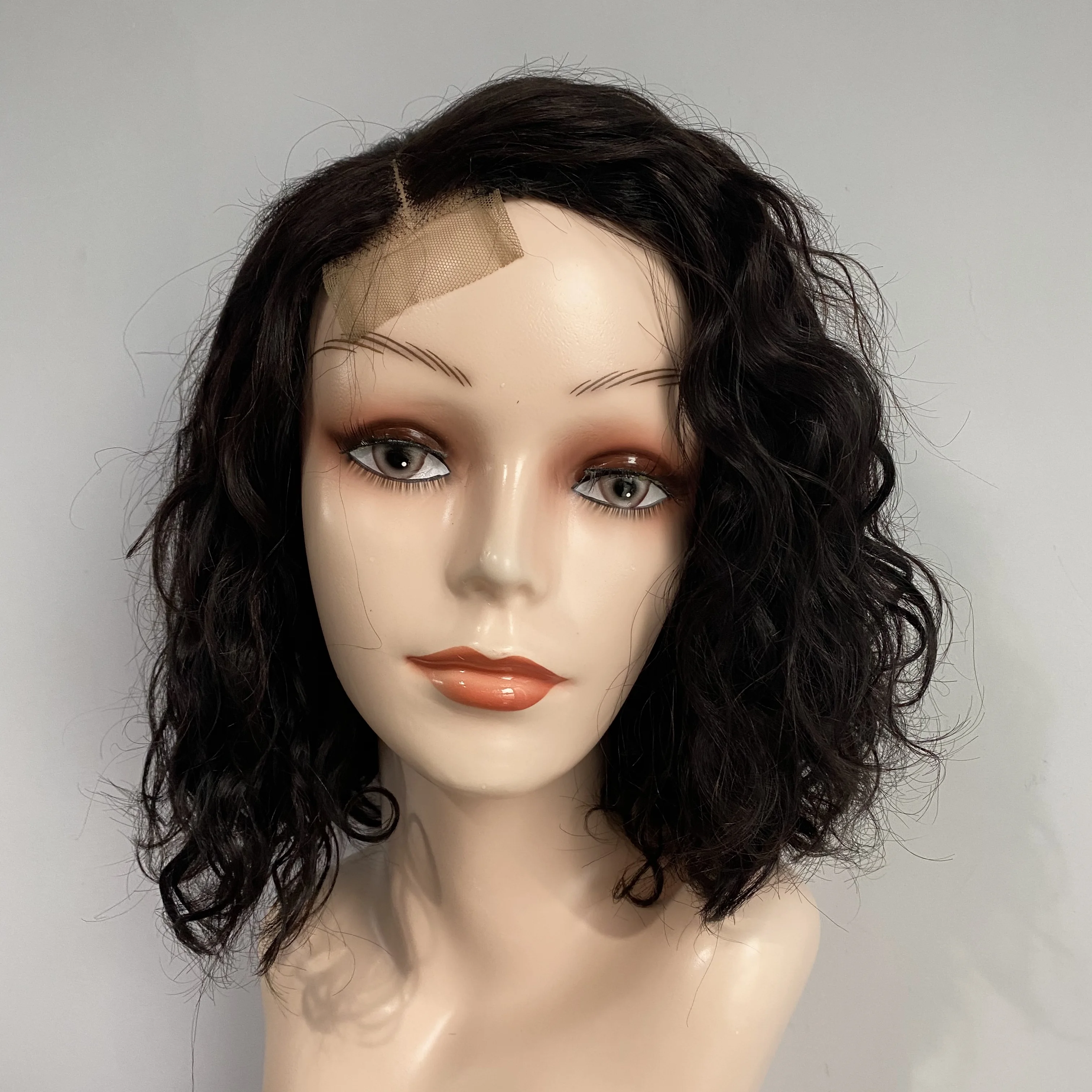 

Natural wave indian human hair 2*4 lace front wigs