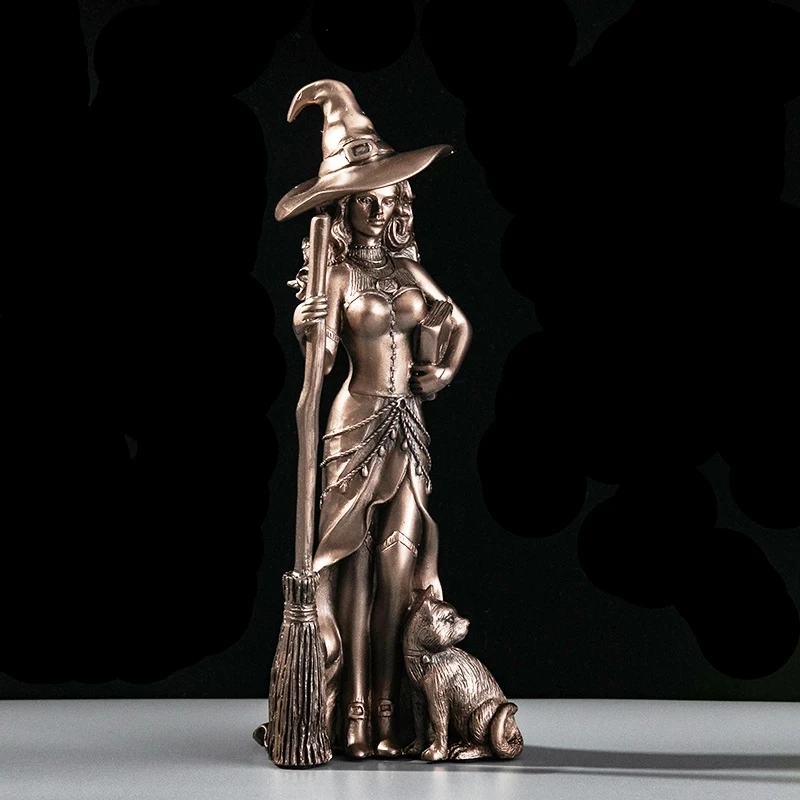 

Dropshipping Nordic Modern Decor Minimalist Craft Room Accessories Garden Sculpture Witch Statue, Copper