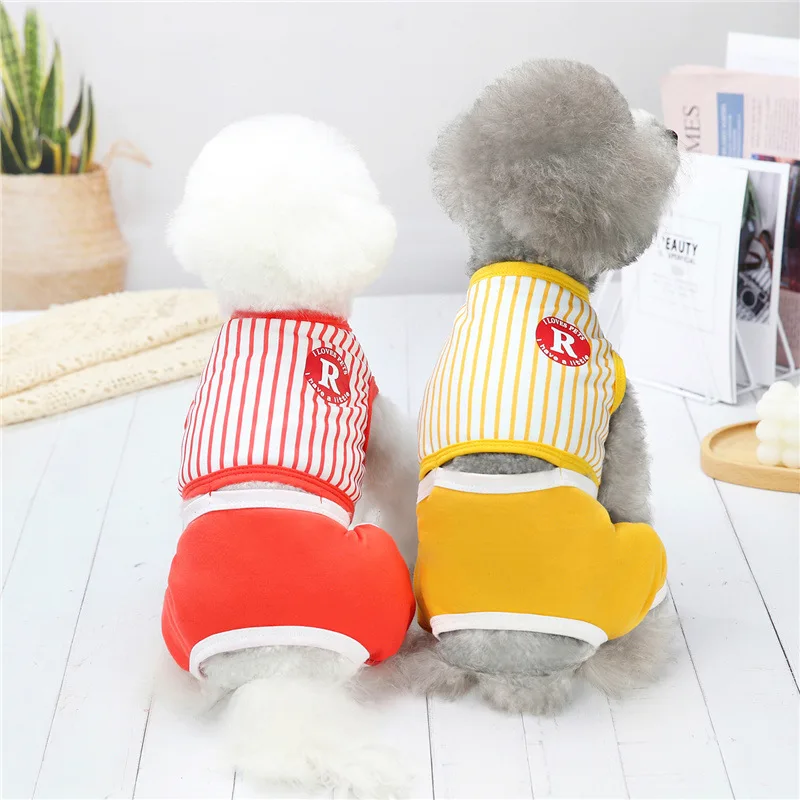 

New Spring Pet Puppy Clothing Comfortable Casual Stripes Dog Clothes Costumes Home Wholesale, 2 colors