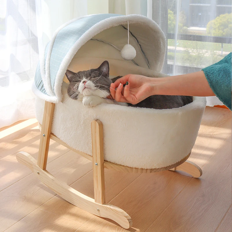 

Four seasons universal washable and detachable indoor cat house for pet bed, Pink,light green