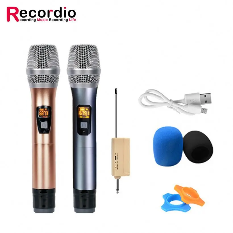 

GAW-003B Brand New Mobile Wireless Microphone Price With High Quality, Silver&gold