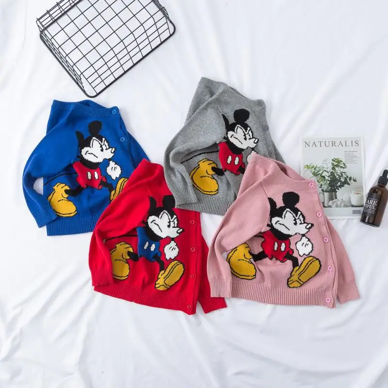 

Whole Sale Mickey Cartoon Mouse Sweater Kids Embroidery Boys and Girls Cotton Sweaters