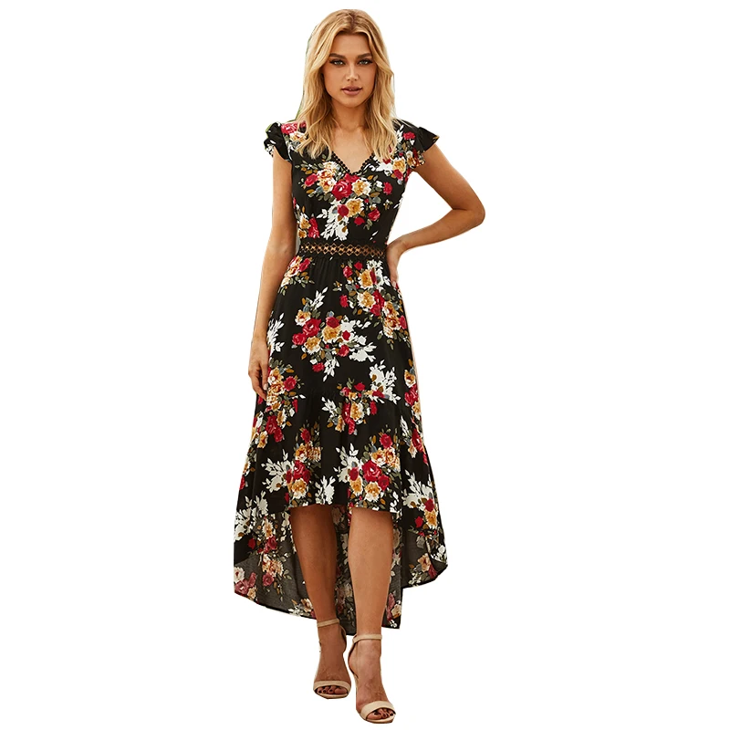 

New Arrivals Summer Fashion Clothing Women Casual Dress Bohemian Floral Long Maxi Dress