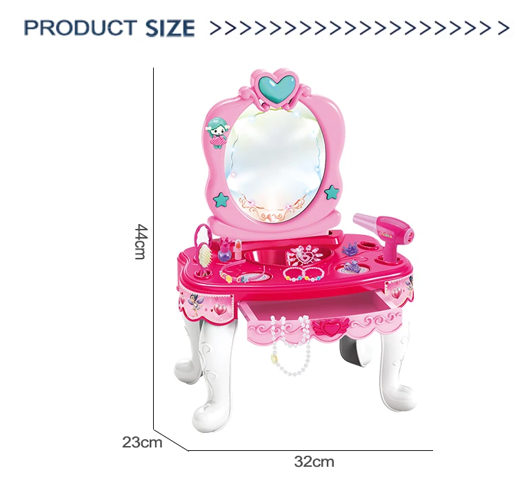 Girls Lovely Plastic Dresser Beauty Cosmetic Make Up Table Play Set Toy ...