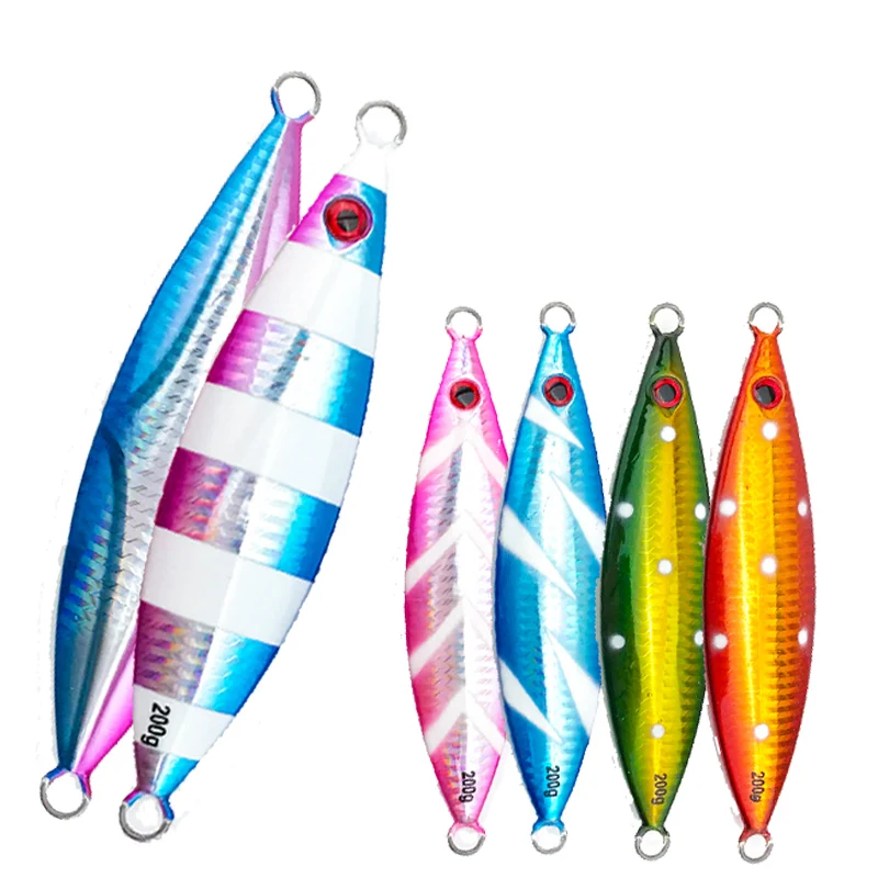 

12# 60g 100g 150g 200g Major Craft Luminous Slow Pitch Jig Lures Saltwater Metal Fishing Lure Artificial Bait, 5 colors on stock