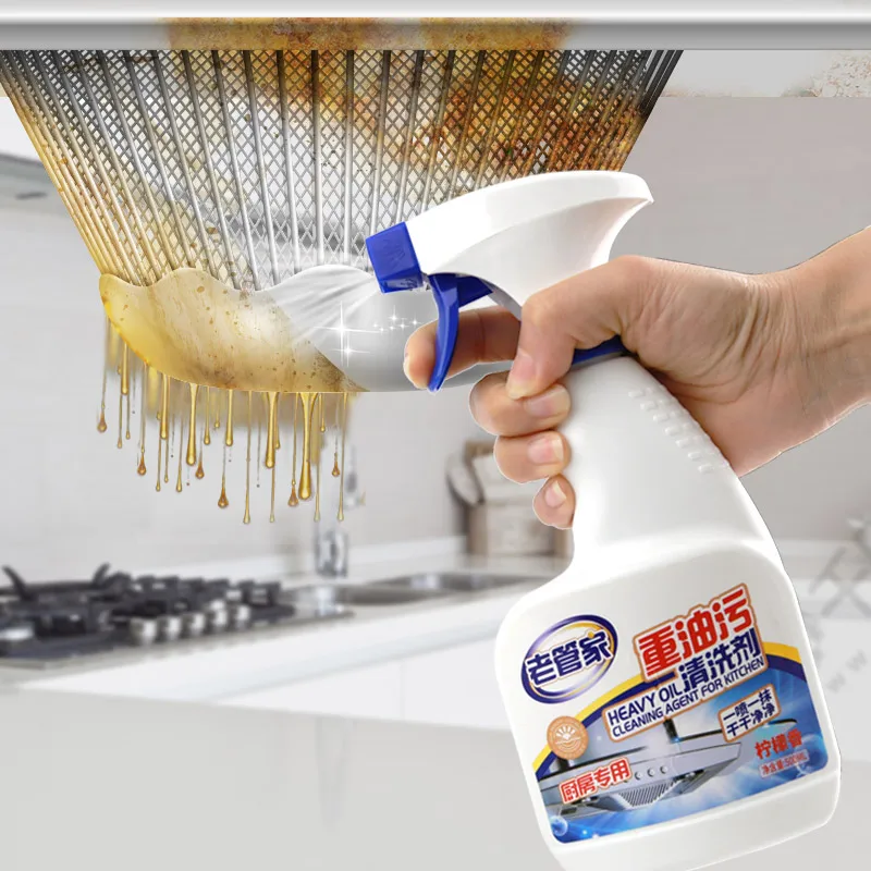 

Best Selling oil grease foam remover kitchen range hood cleaner spray for kitchen, Transparent