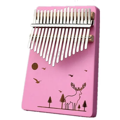 

Factory Custom Cute Pink Kalimba 17 Key Creative Children Gift Kalimba For Beginners, Pink&blue&white&wooden