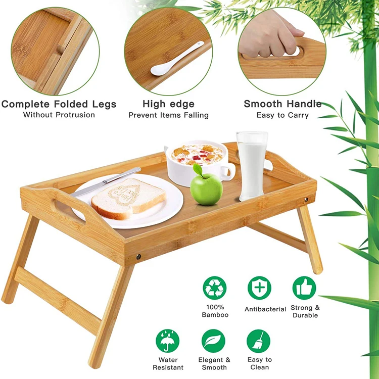 Foldable Table Bamboo Display Plain Luxury Wooden Tray With Leg Buy