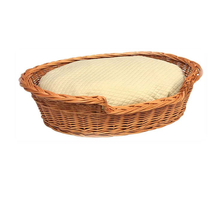 

Eco-friendly handmade pet product supplier dog cat bed wicker basket made in china, Customized
