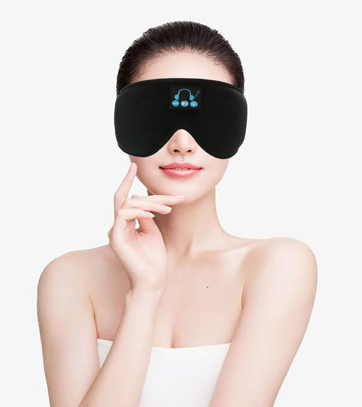 

DDA1857 Hands-free Eye Cover Soft USB Travel Earphone Headset Call Blindfolds Stereo Speakers Sleeping Wireless Music Blindfold, 2 colors