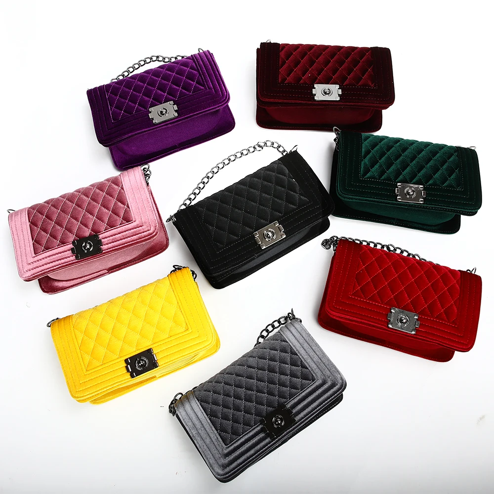 

luxury handbag side sling shoulder ladies bag designer famous brands jelly velvet purse women hand bags