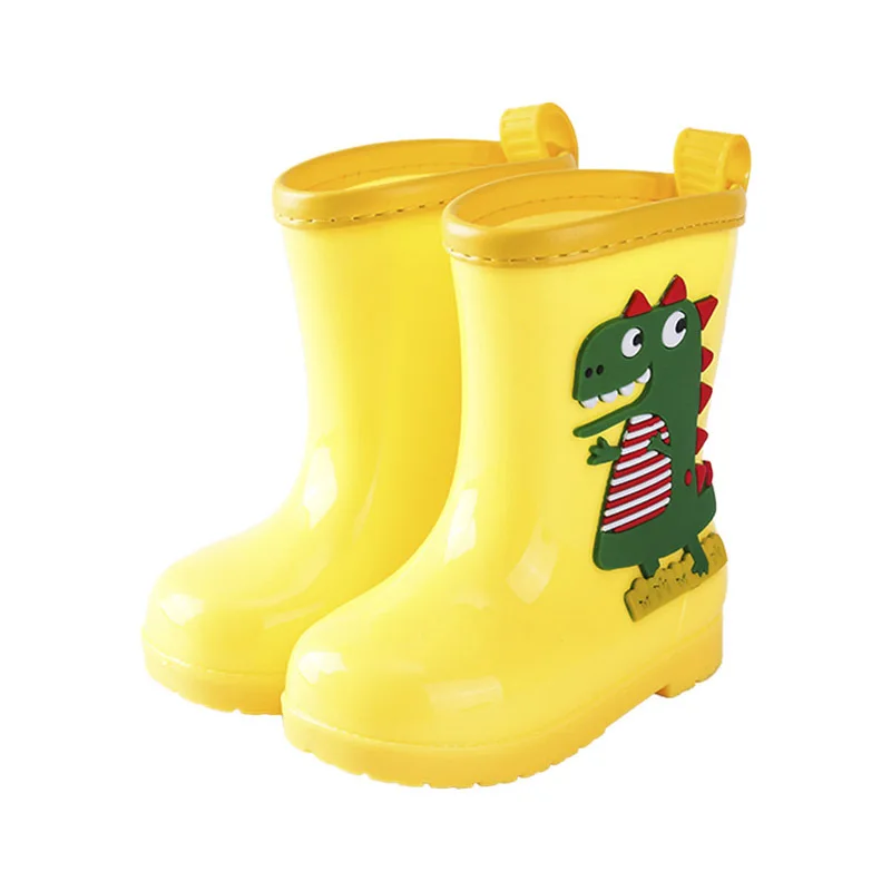 

Cartoon dinosaur cute children wearing light and comfortable rain boots
