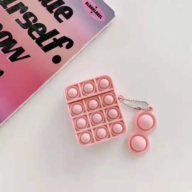 

Relive Stress Pop Fidget Toys Soft Silicone Case For Earphone 1 2 Push It Bubble Soft Protection Cover For Pro 3 Pendant