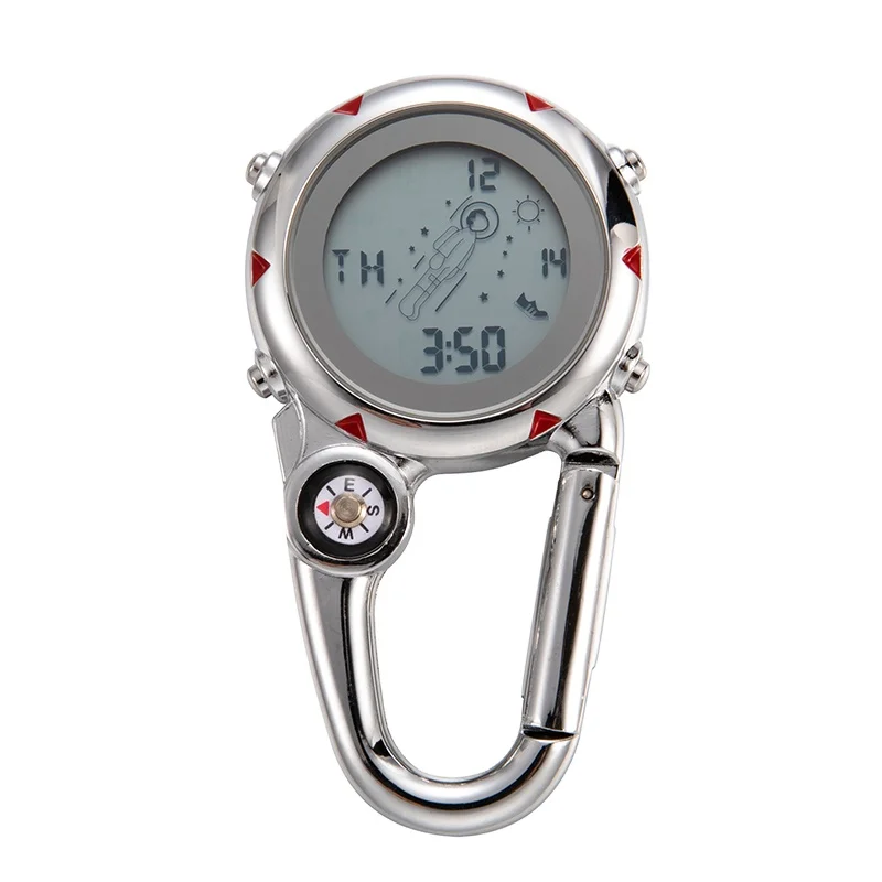 

High Quality Number Diamond Blue Dial Vintage Waterproof Carabiner Hook Pocket Watch Automatic FOB watch