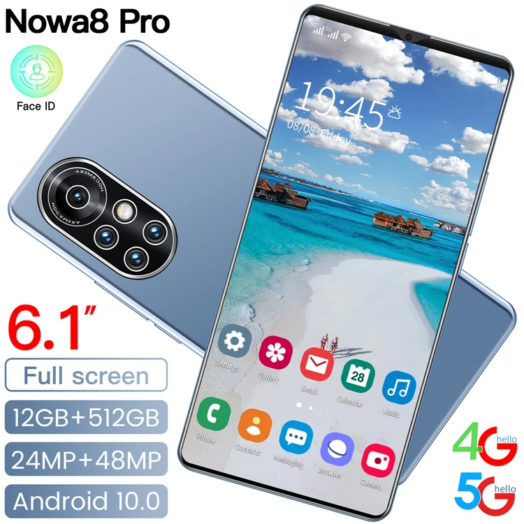 

Original Nowa8 Pro Smart Cell Phone Cheap New 6.1inch HD Screen 12GB+512GB Mobile Phones Android Smartphones From China