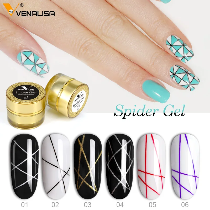 

86302 VENALISA spider gel Nail Wire Drawing Gel Polish Creative Point To Line Painting Gel Polish Spider Thick Elastic Paint 8ml