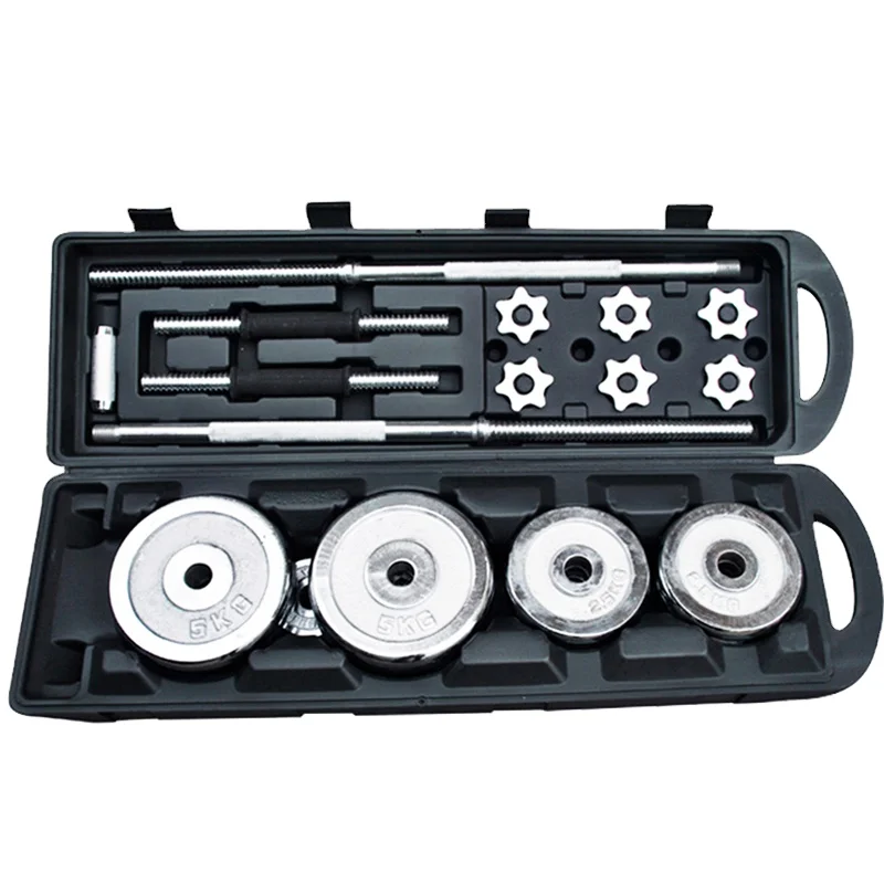 

50KG Black Paint Barbell Dumbbell Set with Case